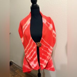 Tie-Dye Sleeveless Sweater Cardigan Vest S/M